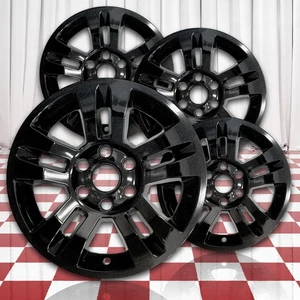 Gloss Black 18in Wheel Skin Overlays for 2015-2020 Chevy Tahoe [ABS] - Picture 1 of 8
