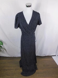Prettygarden abito donna nero medio a pois avvolgente maxi volant manica corta - Foto 1 di 12