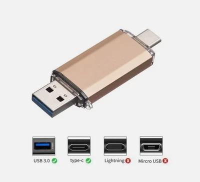 Clé USB 32Go 2 en 1 Type-C et USB 3.0 Mémoire Stick pour Android Smartphone - Photo 1/2