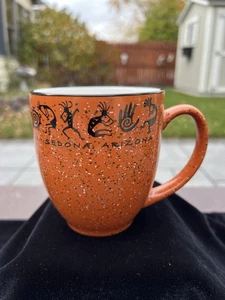 Sedona Arizona orange gesprenkelt Lagerfeuer Becher Southwest Native Design 12 Oz sauber! - Bild 1 von 4