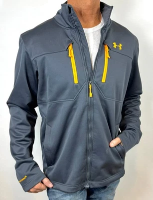 Мужские - под ARMOUR куртка - L - COLDGEAR инфракрасный - шторм 2 - полный молнии серый - Изображение 1 из 2