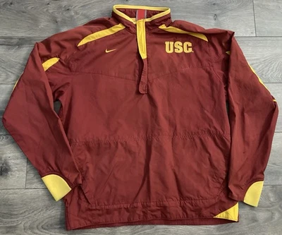 NIKE FIT STORM USC Trojans Windbreaker Jacket Small Pullover 1/4 Zip Activewear - Image 1 of 4
