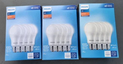 (12 Bulbs) Philips LED 100W Frosted Soft White Non-Dim A19 1500 Lumens, E26 B - Image 1 of 2