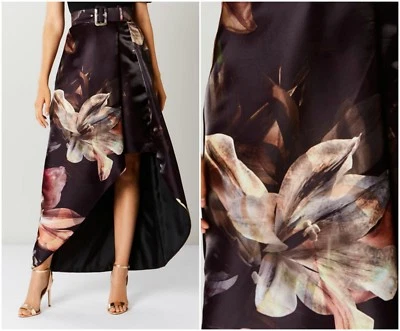 ex Coast Belted Organza High Low Floral Evening Prom Formal Occasion Skirt SALE - Image 1 of 4