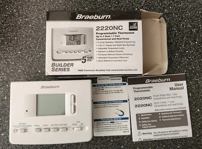 BRAEBURN 2220NC 2H/1C 5-2 Day Programmable Thermostat - Builder Series - Image 1 of 2
