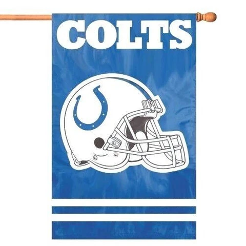 INDIANAPOLIS COLTS 2-sided  Premium Embroidered Applique Banner Flag SIZE 44X28 Cover