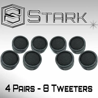STARK 500W Max Power Super High Frequency Mini Car Audio Tweeters - 4 Pairs (8 pcs)