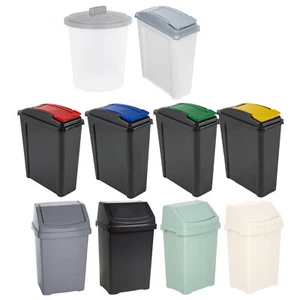 21L/25L Plastic Kitchen Swing/Recyling Bins Waste Storage Dustbin Rubbish Bin - Picture 1 of 25