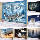 Large Wolves 3D Wall Hanging Blanket Throw Tapestry Room Bedspread Wall Art Gift