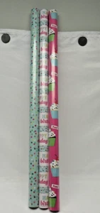 Hallmark 2-sided gift wrap paper 75 sq ft - three 2-sided rolls New - Picture 1 of 8