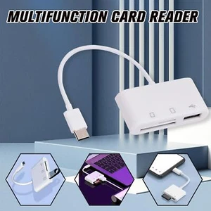 USB C 3-in-1 Hub Converter Type-C Adapter SD Card Reader For Laptop Pro - Picture 1 of 20