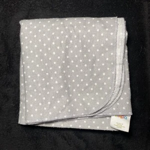 Circo Baby Blanket Polka Dot White Circle Gray Cotton Flannel Receiving Lovey - Picture 1 of 4