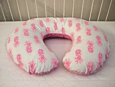 Baby Infant Nursing Feeding Pillow Cover - Elephants Mermaids Pink Pineapples - Image 1 of 4