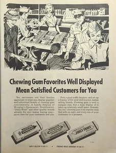 Wrigley's Gum Counter Display PX Commissary GI's Store Vintage Print Ad 1953 - Picture 1 of 4