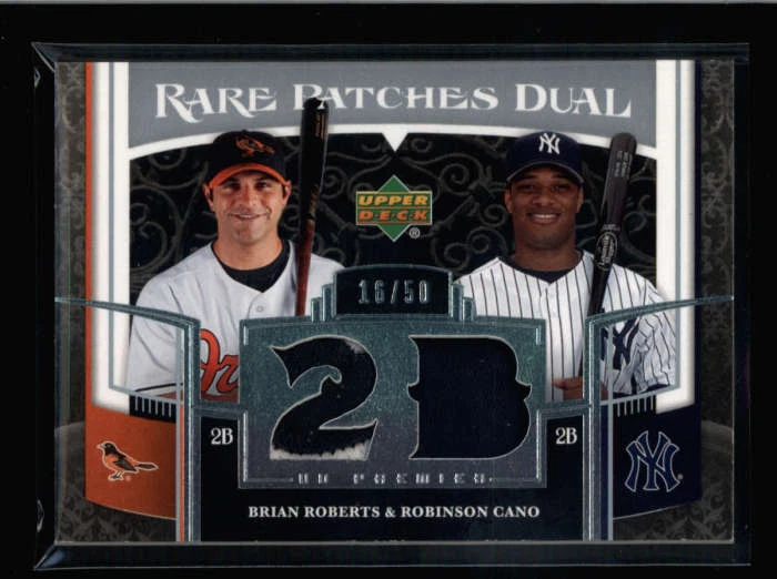 ROBERTS/CANO 2007 CUBIERTA SUPERIOR PREMIER RARO DOBLE JUEGO CAMISETA PARCHE #16/50 AX6919 Foto 1 de 1