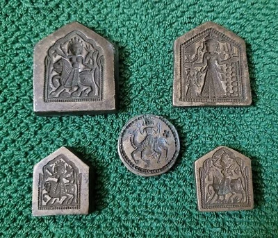 Антикварная коллекционная резная бронзовая ювелирная краска Sancha богиня Дурга индуистская ручной работы - Изображение 1 из 4