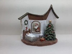 NATALE - DECORAZIONE NATALIZIA DA APPOGGIO CAMERETTA CON BABBO NATALE E LUCI - Foto 1 di 4