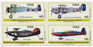 Chile 1990 #1416-19 Fuerza Aerea VI Feria Internacional del Aire FIDAE MNH - Picture 1 of 1