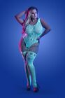 Fantasy Lingerie Glow Queen Illuminate Crotchless Teddy Bodystocking
