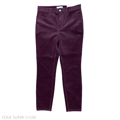 Pantalones Ann Taylor LOFT Modernos Pierna Ajustada Pana Tiro Alto Talla 28 Petite Foto 1 de 4