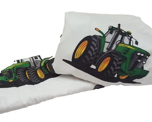 Original JOHN DEERE Licensed Twin Sheet Set Flat & Fitted BIG TRACTORS White - Picture 1 of 24