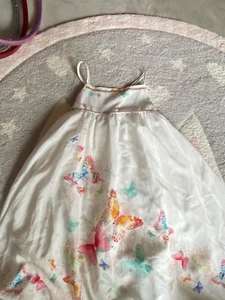 Autograph White Butterfly Dress Girls Size 7/8 - Picture 1 of 4