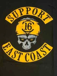 SUPPORT 16 PAGAN'S MC MOTORCYCLE CLUB EAST COAST SKULL MADNESS T SHIRT MEDIUM - Picture 1 of 3