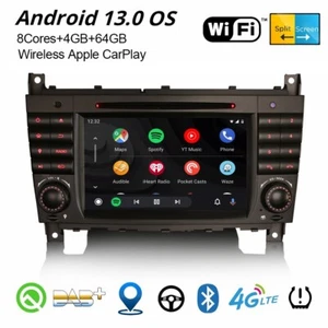 64GB Android 13 Autoradio Mercedes C/G/CLC Klasse W203 W463 CarPlay DAB+ CD Navi - Bild 1 von 15