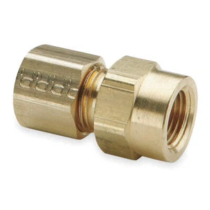 PARKER 66C-8-4 Connector,Brass,CompxF,1/2Inx1/4In,PK10 1VDD5 - Picture 1 of 2