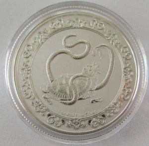 Niue 2 Dollars 2021 Celestial Animals Black Turtle 1 OZ plata - Imagen 1 de 2