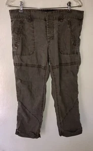 JOE'S Jeans Size 28 “Take Me Slowly”Gray Linen Cotton Cuffed Crop Capri Pants - Picture 1 of 5