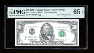 DBR 1969 $50 FRN Chicago Gem Fr. 2114-G PMG 65 EPQ Serial G06961205A - Picture 1 of 2
