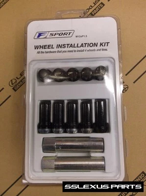 Lexus IS250 IS350 GS350 OEM Genuine F-SPORT WHEEL LOCK INSTALLATION KIT (Black)  - Image 1 of 2
