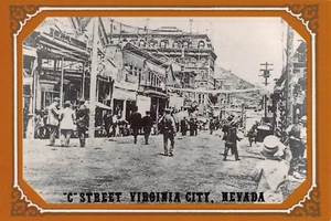 Postal NV: Foto repro multivista, Virginia City, Nevada, 4x6 - Imagen 1 de 2
