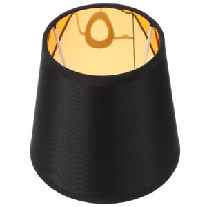 Elegant Black Lamp Shade with Gold Lining for E14 Base Lamp