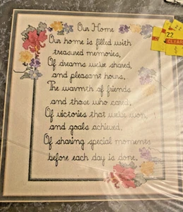 Cross Stitch Kit Sandi Phipps "Our Home"  #691 New Sealed Floral DIY Frame 1996 - Picture 1 of 3
