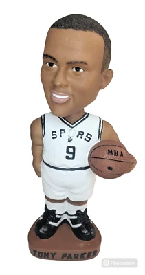 Rare TONY PARKER 2002 Bobblehead Bobble Dobbles White Jersey Figure Limited Ed. - Image 1 of 4