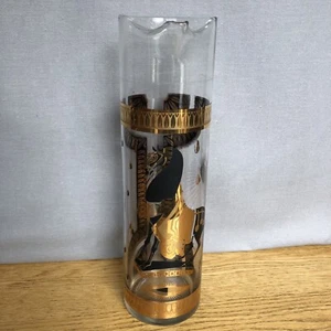 Fred Press Vintage Trojan Horse Cocktail Pitcher /Black & 22K Gold - Signed - Picture 1 of 12