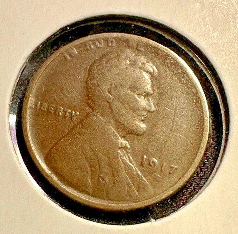 1917-D Lincoln Wheat 1c ~ Very Good+?  ~ Full Wheat Lines ~ E61 Cover