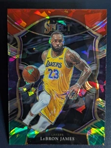 2020-21 Panini Select #23 LeBron James Green White Purple PRIZM - LA Lakers - Picture 1 of 2