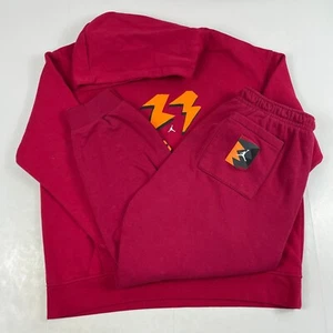 Jordan Sweatsuit Mens Extra Large Red Hoodie Pants Set Lined Jumpman Basketball - Picture 1 of 24
