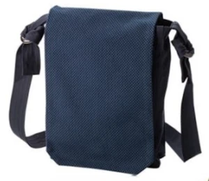Sashiko Zuda Bukuro Bag Blue Wooden Ring Japanese Samue Shoulder Bag        - Picture 1 of 2