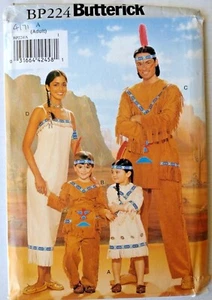 2001 Butterick Sew Pattern 4171/BP224 Men's Misses Native Americans Costumes New - Picture 1 of 3