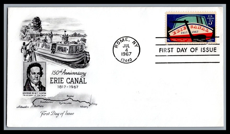 US FDC # 1325 5c Erie Canal  Artmaster  1967, 9g427 - Image 1 of 1
