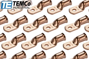 Lote de 100 anillos orificios de 1/0 1/4" terminal lengüeta cobre desnudo calibre AWG - Imagen 1 de 7