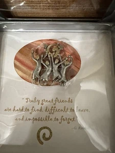 Spilla spilla vintage Darling Dash firmata DD peltro "I grandi amici sono difficili da trovare" - Foto 1 di 11