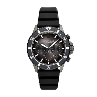 Мужские наручные часы EMPORIO ARMANI SEA EXPLORER AR11515 хронограф силиконовый черный - Изображение 1 из 3
