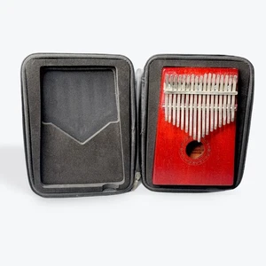 Gecko Kalimba 17 Key Thumb Piano Red Wood Portable Musical Instrument Case - Picture 1 of 5