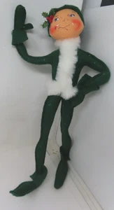 Seltene Annalee Filzpuppe 15 Zoll 2003 grüne Elfe Weihnachten Wirbel Elfe - Bild 1 von 4
