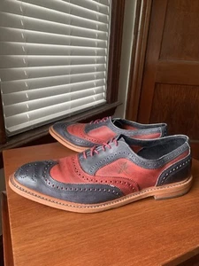 RARE | ALLEN EDMONDS x MLB ATLANTA BRAVES 12D RED BLUE SPECATATOR SHOES 12 D - Picture 1 of 23